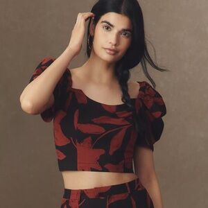 By Anthropologie Linen Blend Crop Top NWT size XS